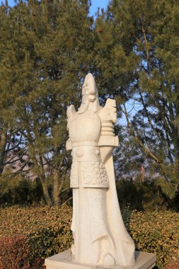 Çin antik tapınak hayvan heykeli