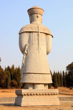 Antik Çin taş heykelleri devlet memurları