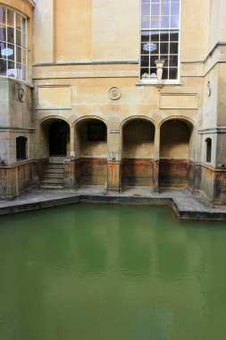 Bath City - 16 Mart 2016 'da Antik Roma hamamlarında, Bath, İngiltere.