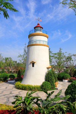 Tangshan City - 28 Mayıs 2016: Macao Guia deniz feneri minyatür manzarası, Tangshan City, Hebei Eyaleti, Chin