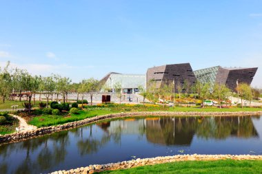 Tangshan, Çin 'deki South Lake Park manzarası.