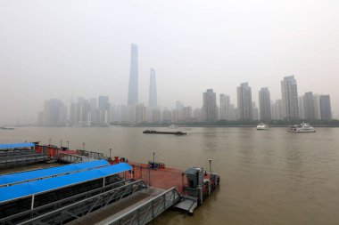 Şangay Bund Haze 'de, Şangay City, Çin