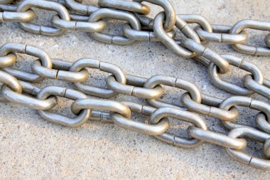 Demir zincir, fotoğrafa yakın çekim.