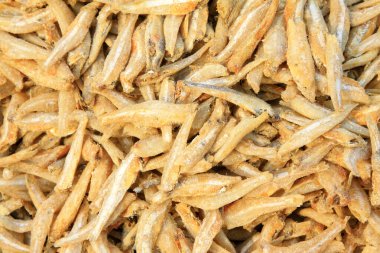 Kurutulmuş küçük balıklara yakın durun. 