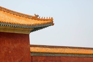 Çin antik mimari manzarası, jöleli kiremit çatı