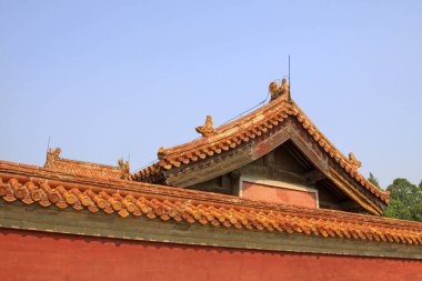 Qing Hanedanlığı 'nın Doğu Kraliyet Mezarlığı' ndaki Çin antik mimari manzarası, Chin.