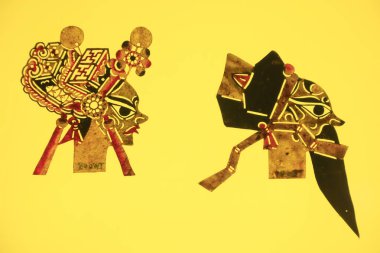 traditional Chinese paper-cut works, closeup of photo