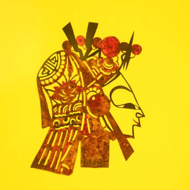 traditional Chinese paper-cut works, closeup of photo