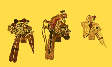 traditional Chinese paper-cut works, closeup of photo