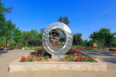 Paslanmaz çelik gül heykeli