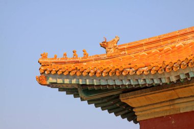 Çin antik mimari manzarası, jöleli kiremit çatı