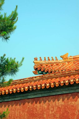 Jöleli fayanslar, Çin antik mimari manzarası, Chin.