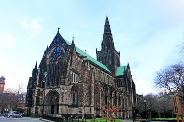 Glasgow - 23 Aralık 2015 'te Glasgow Katedrali mimari görünüşü, Glasgow, İngiltere.