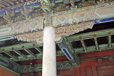 Eski Çin mimarisi ahşap çizim ya da desen