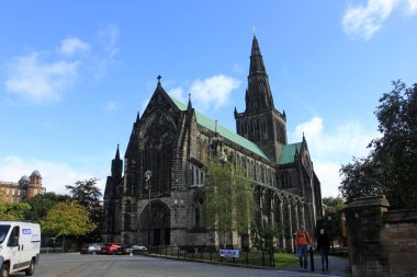 Glasgow - 16 Eylül 2015 'te Glasgow Katedrali mimari görünümü, İngiltere.