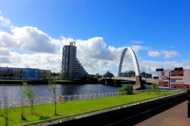 Glasgow, Glasgow, İngiltere Clyde nehir manzarası.