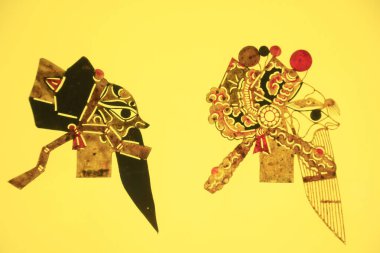 traditional Chinese paper-cut works, closeup of photo