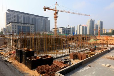 Çin 'de işlek bir inşaat alanı