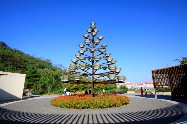 Botanik bahçesi manzarası, yakın plan fotoğraf.