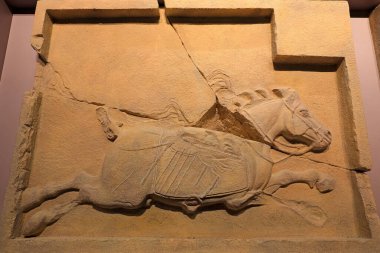 Pekin - 28 Haziran 2019: At Heykeli, Çin Halk Devrimci Askeri Müzesi, Pekin, Çin