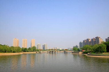 Şehirdeki binalar ve ağaçlar, fotoğraflara yakın.