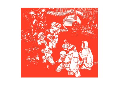 Çin kağıt kesimi beyaz arkaplan üzerinde çalışır, fotoğrafa yakın çekim