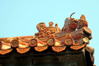 Jöleli fayanslar, Çin antik mimari manzarası, Chin.