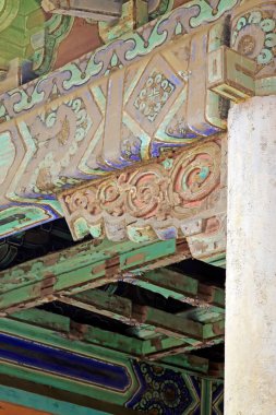 Eski Çin mimarisi ahşap çizim ya da desen