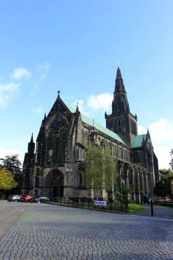 Glasgow - 16 Eylül 2015 'te Glasgow Katedrali mimari görünümü, İngiltere.