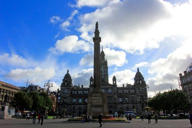 Glasgow - 16 Eylül: George Square peyzajı, 16 Eylül 2016, Glasgow, İngiltere.