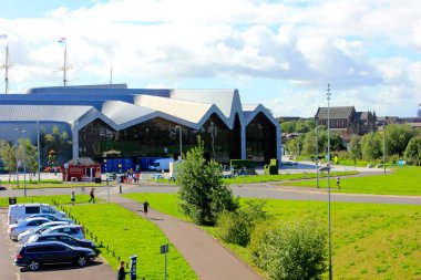 Glasgow - 16 Eylül 2016: Glasgow nehir kenarı nakliye müzesi, İngiltere.