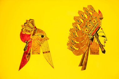 traditional Chinese paper-cut works, closeup of photo