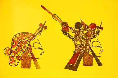 traditional Chinese paper-cut works, closeup of photo