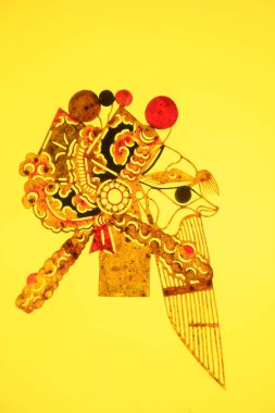 traditional Chinese paper-cut works, closeup of photo