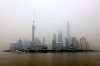 Şangay Bund Haze 'de, Şangay City, Çin