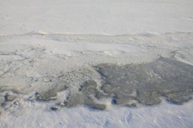Kış manzarası, kar dokusu, fotoğrafın yakın çekimi.