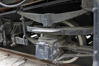 lokomotif mekanik bileşenler, closeup fotoğraf Buhar