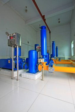 Lağım arıtma tesisi hava üfleyici grubu, fotoğrafa yakın çekim