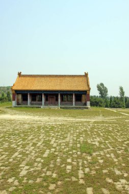 Antik Çin geleneksel mimari tarzı manzara, yakın çekim