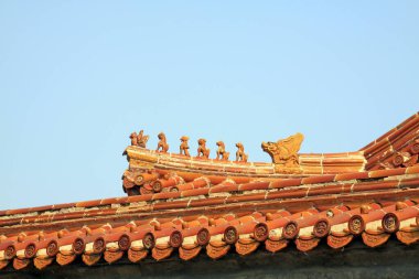 Jöleli fayanslar, Çin antik mimari manzarası, Chin.