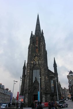 Edinburgh, İngiltere 'de şehir inşa manzarası..