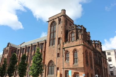 Manchester - 27 Temmuz: John Rylands Kütüphanesi mimari görünümü, 27 Temmuz 2016, Manchester, İngiltere.