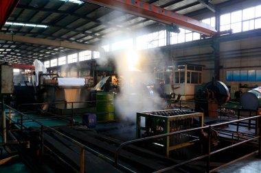 Demir ve çelik fabrikası yapım atölyesi, fotoğrafa yakın çekim