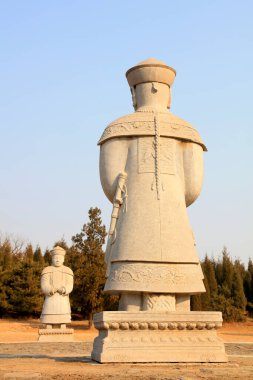 Antik Çin taş heykelleri devlet memurları