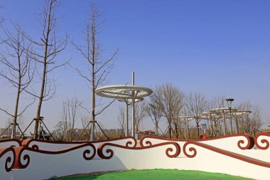 Park alanı manzarası, fotoğrafa yakın çekim.