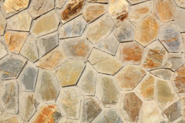 Taş duvar, fotoğrafa yakın çekim.