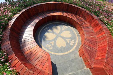 sinking building landscape in the garden