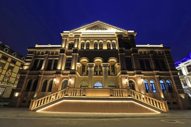 Parktaki Avrupa mimari manzarası, Tangshan, Chin