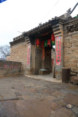 Qikou Town - 4 Nisan 2017: Shanxi Konut Mimarisi Peyzajı, Qikou Town, Shanxi Eyaleti, Çin