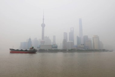 Şangay Bund Haze 'de, Şangay City, Çin